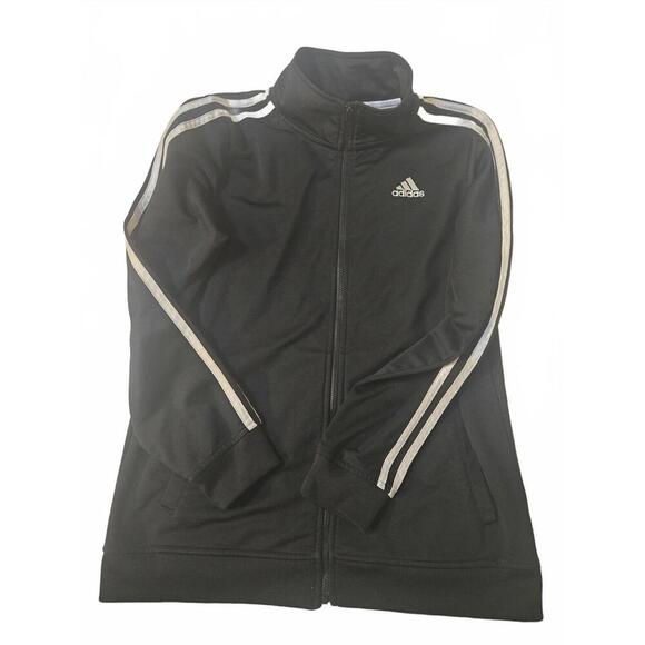 adidas Other - Adidas youth Black Track Jacket with White Stripes